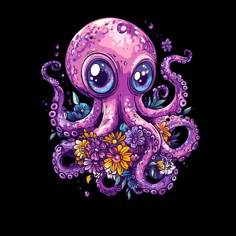 Octopus with flowers