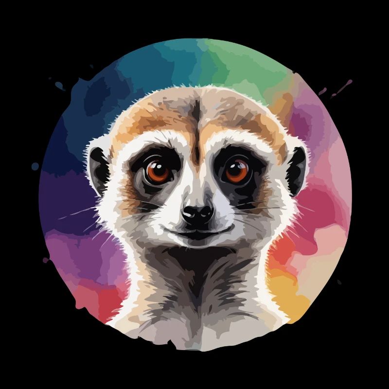 suricate coloré cool conception vectorielle