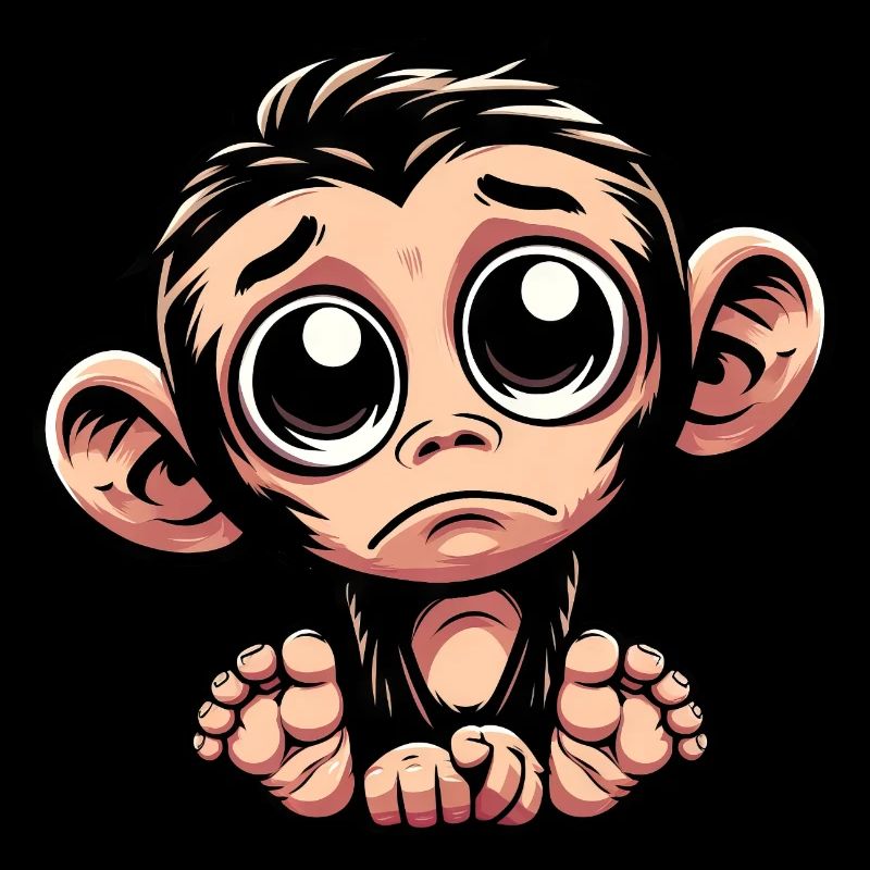 Mignon singe triste émotif chimpanzé massacré
