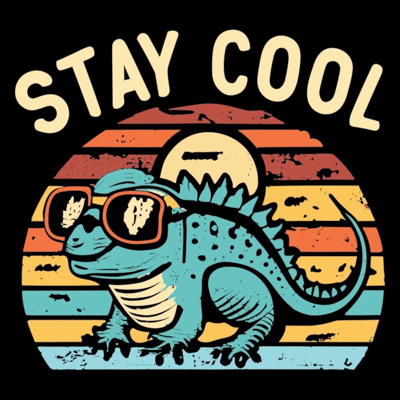Retro lizard with sunglasses