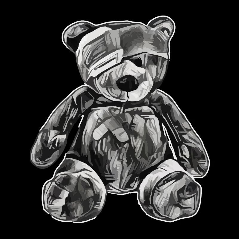 Toy teddy bear with an eye patch