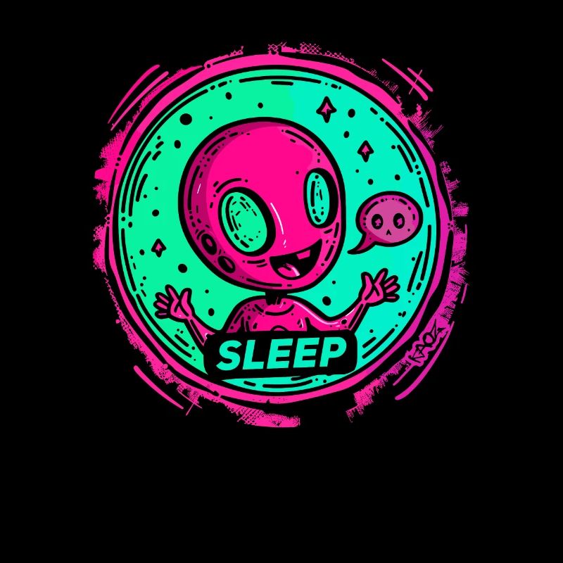 Petit extraterrestre heureux, endormi