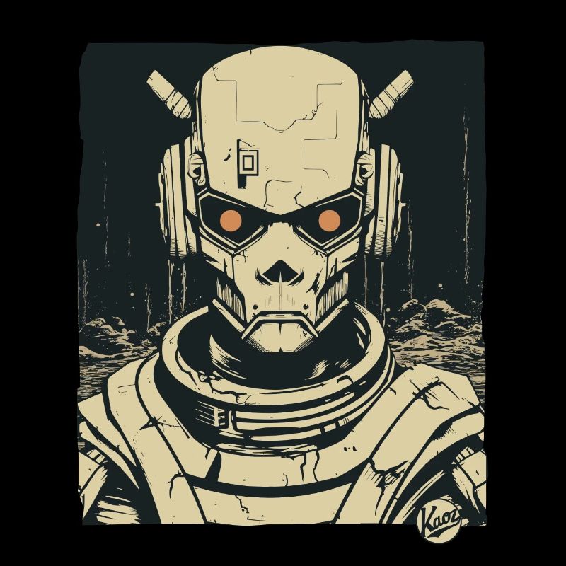 Super Humanoïde Crâne Crâne Android Mecha