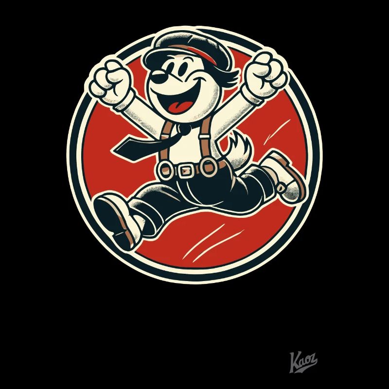 Fröhlicher Retro-Hunde-Junge