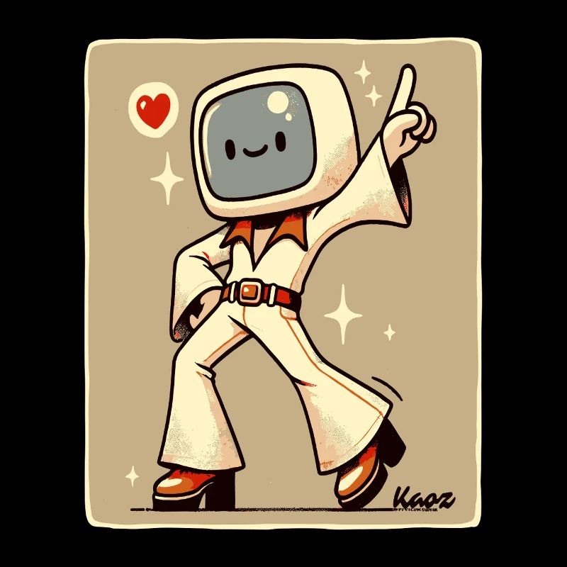 70s Retro Style Tanzfläche: Disco Tänzer