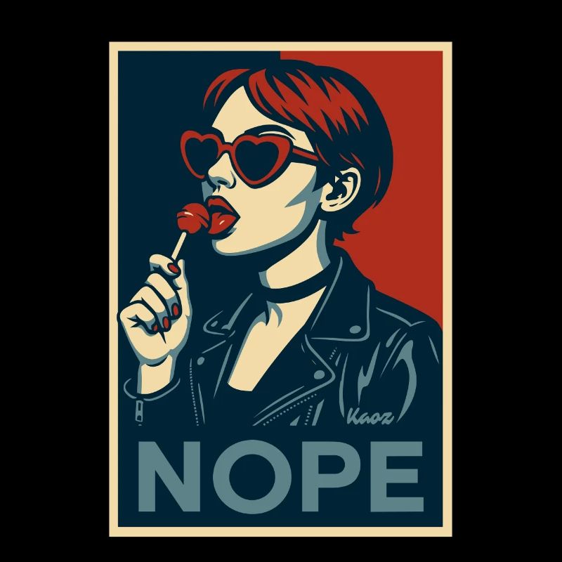 Fille rétro pop art – Affiche de déclaration NOPE