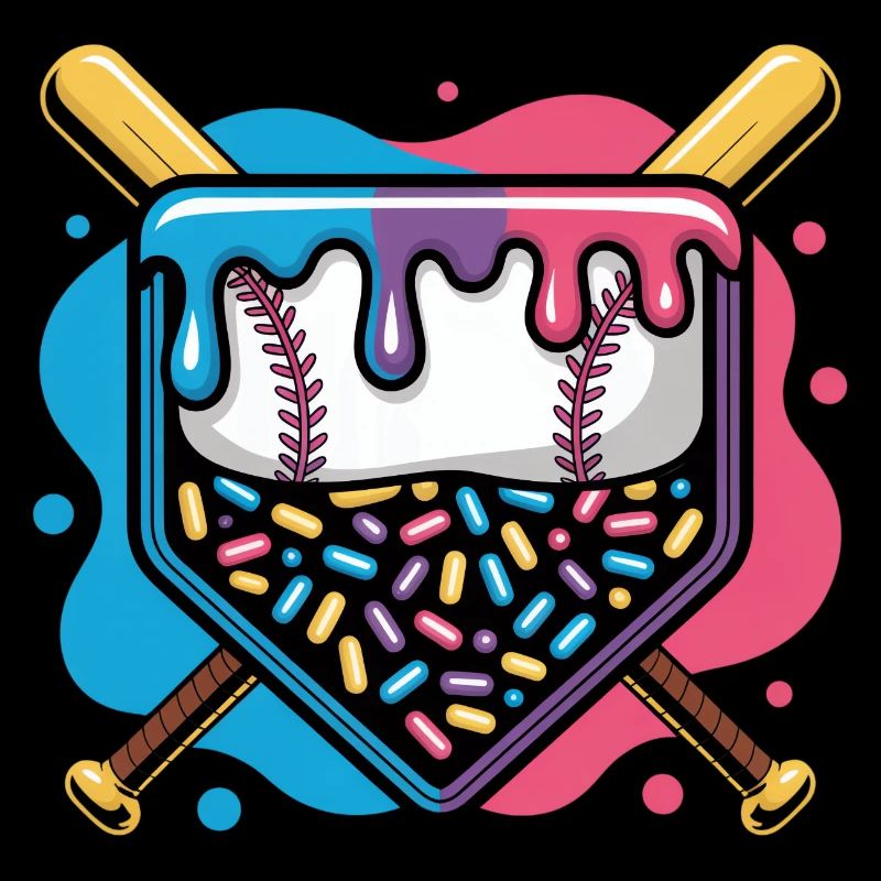 Baseball Home Plate Donut with Sprinkles