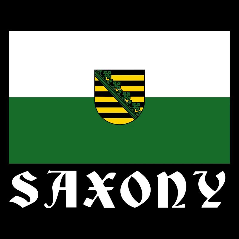 Drapeau de la Saxe avec armoiries