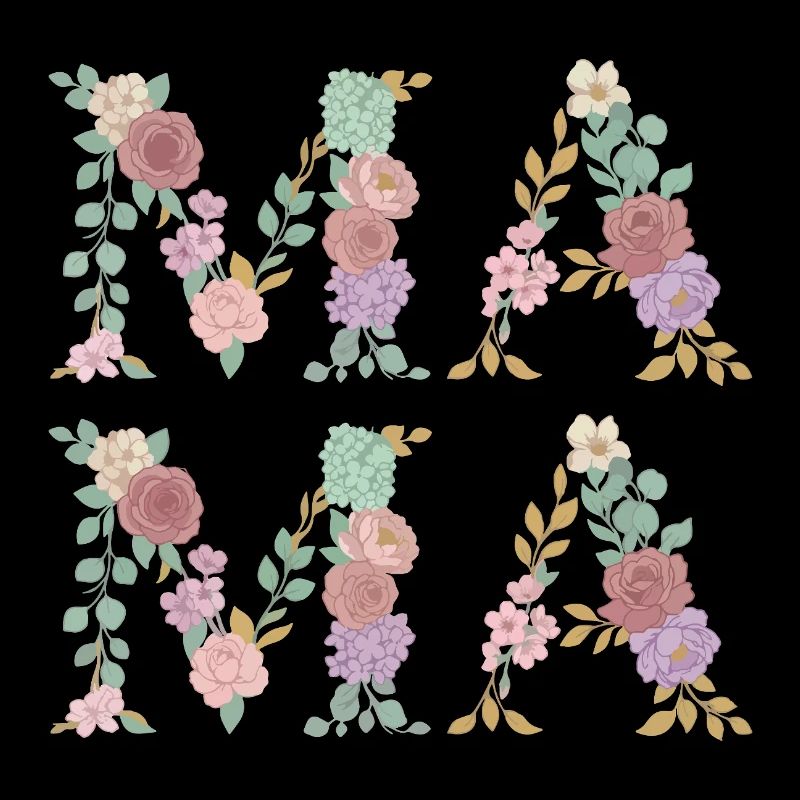 Mama Blumen Floral Schrift Beste Mutter Muttertag