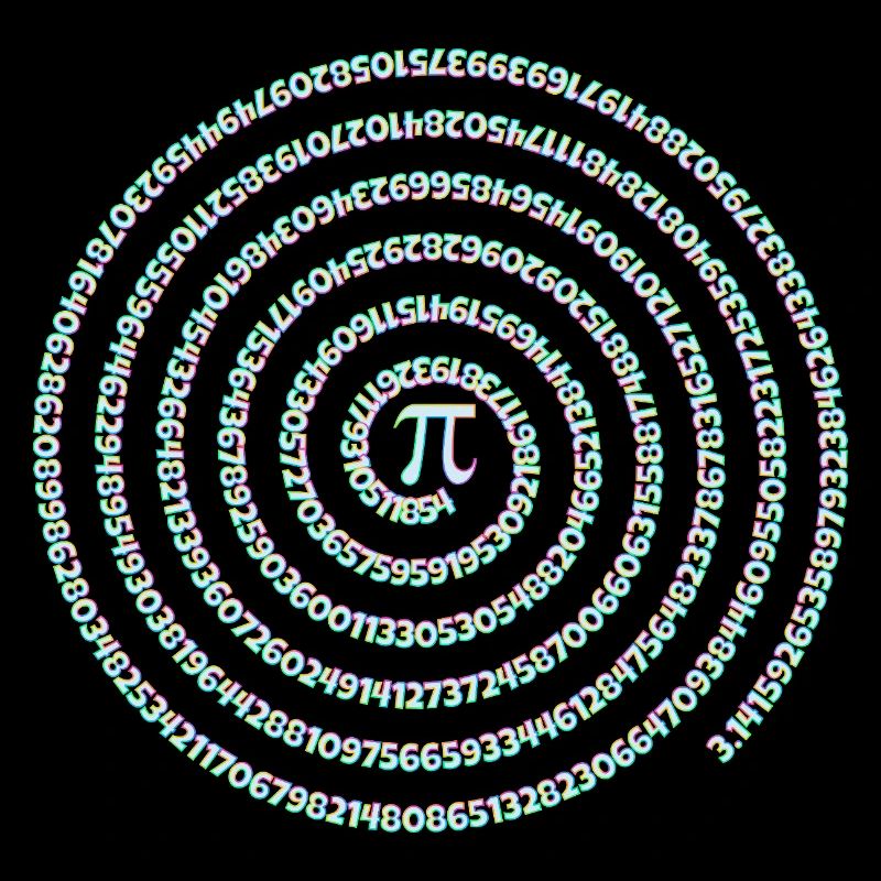 Pi Symbol Spirale Regenbogen Pi Day Ziffern