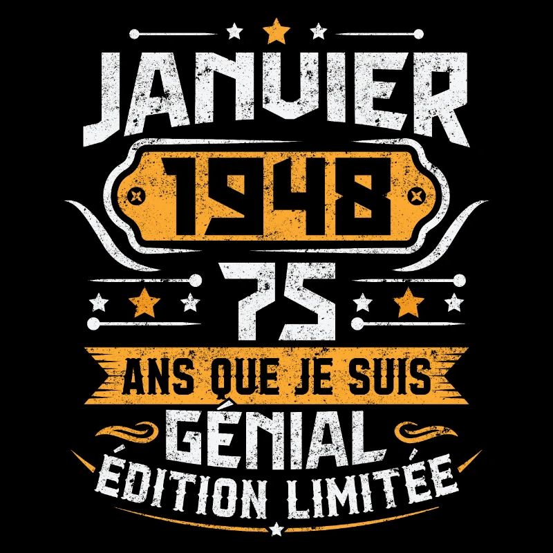 Rétro Cadeau D'anniversaire 75 Ans Janvier 1948