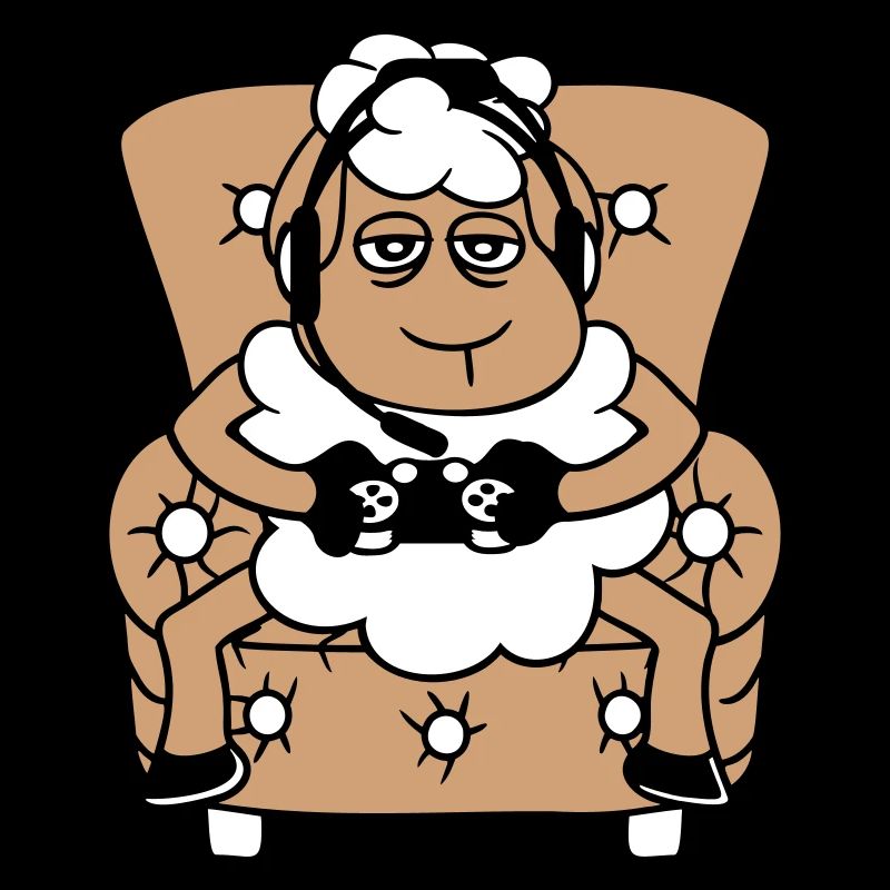 Schaf Gamer Sessel Controller Videospiel Nerd Cool