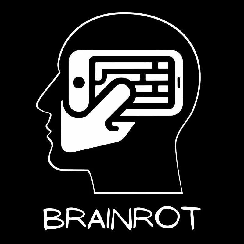 Funny Brainrot Phone Addiction Satire Graphic