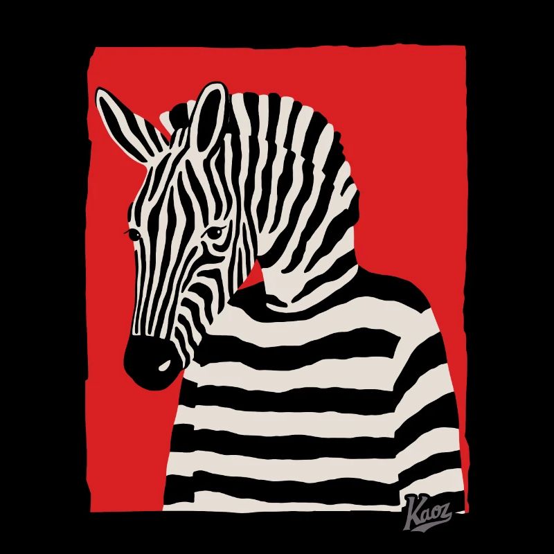 Cartoon Comic Kunst eines Zebra mit Pullover