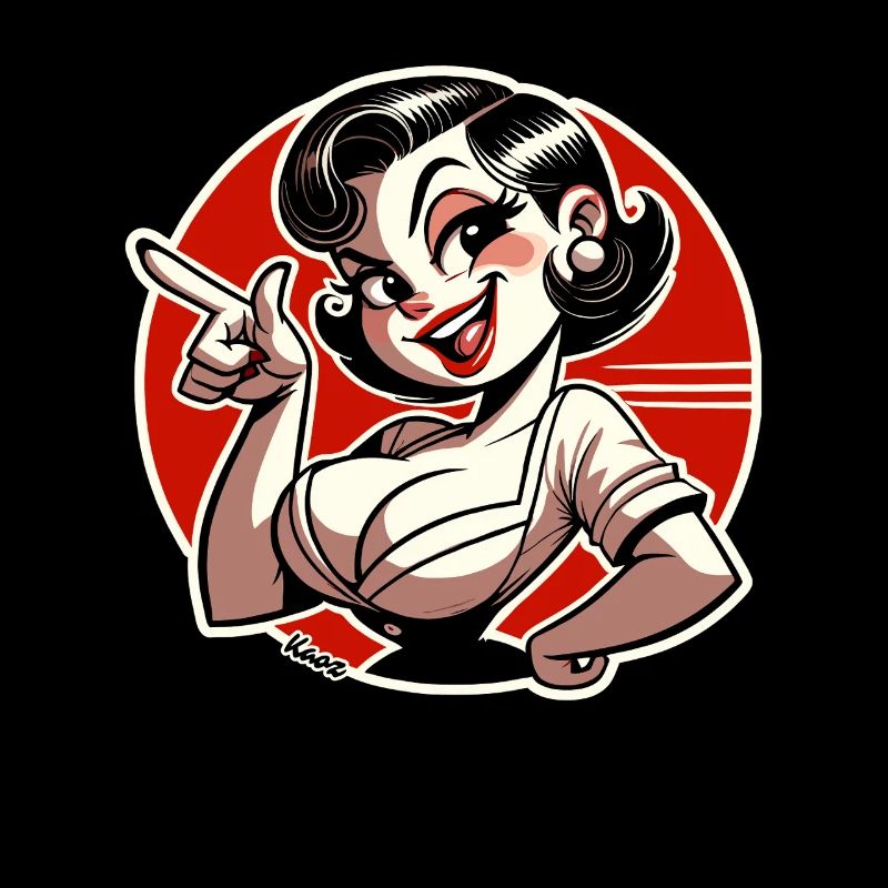 Freche Retro-Dame mit Pin-up-Charme