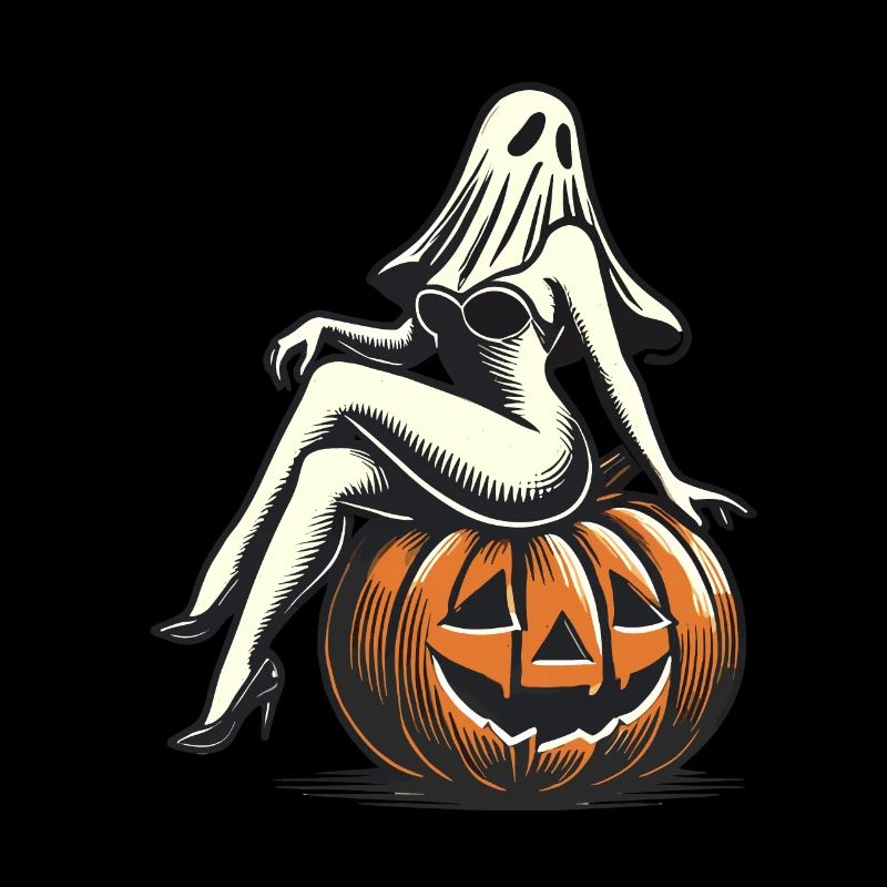 Seductive Ghost Funny Halloween Design