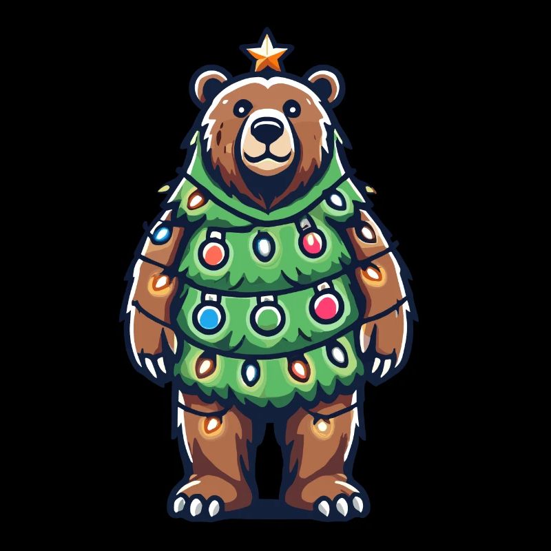 Ours de Noël avec arbre de lumière