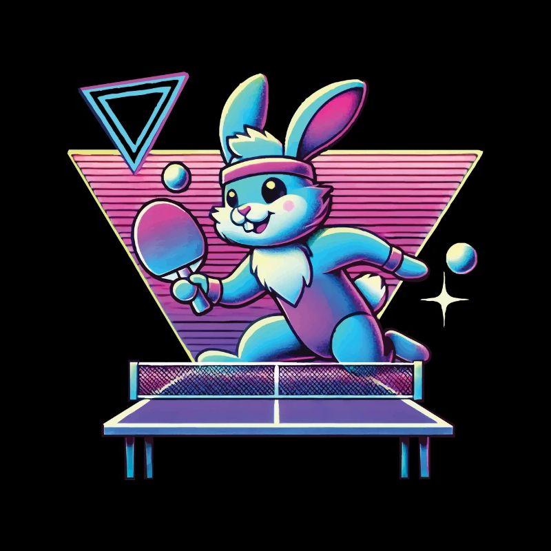 Vaporwave Lapin de Tennis de Table Sinthwave Retro