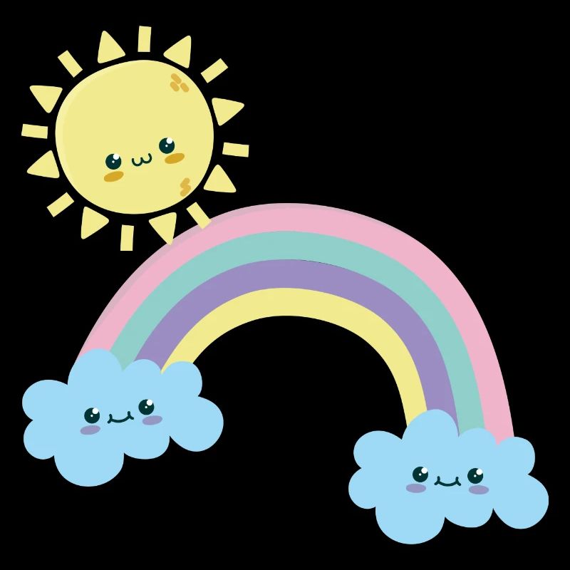 Sunny Rainbow Cloudscape Cute