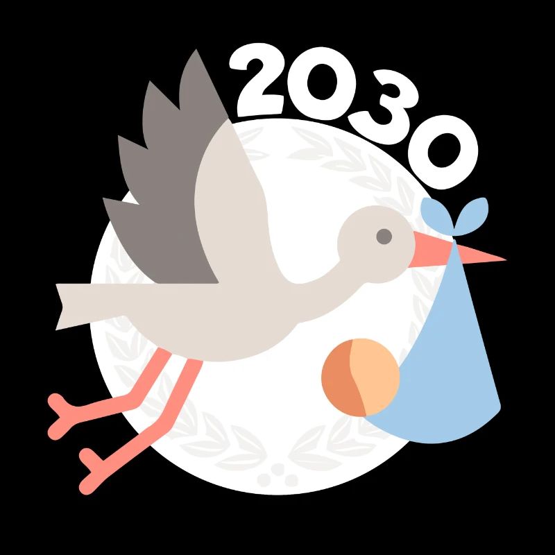 Storch mit Baby 2030