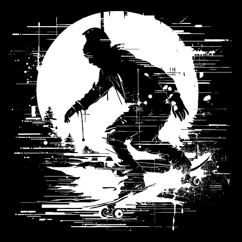 Skateboarder Pixel Graphic