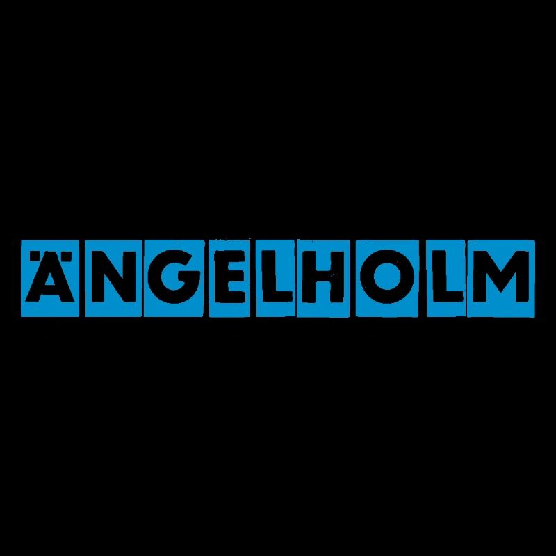Angelholm Blue Block Text Tee