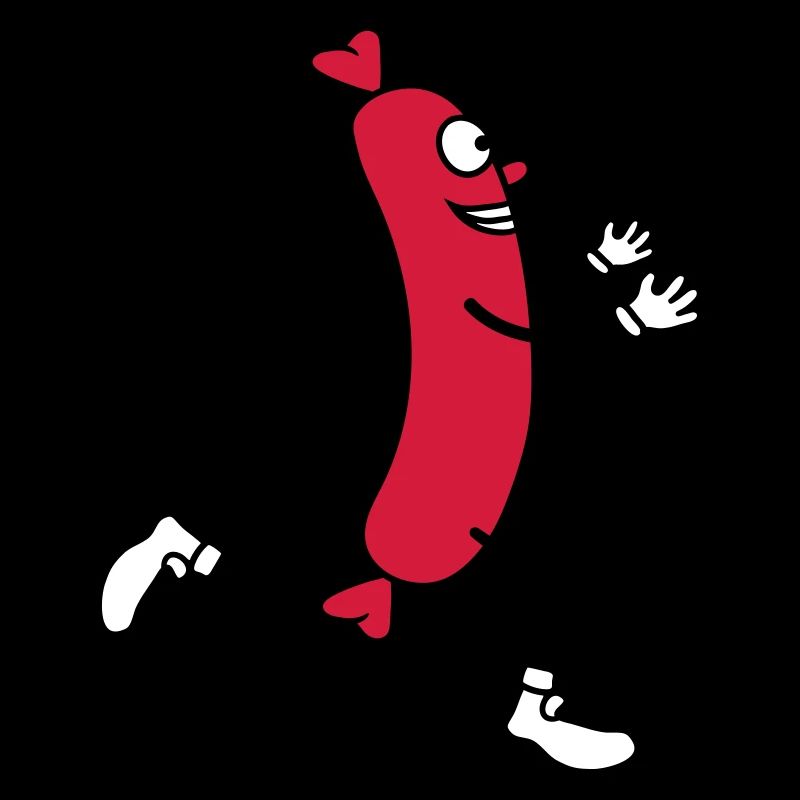 wuerstchen run happily embrace love run
