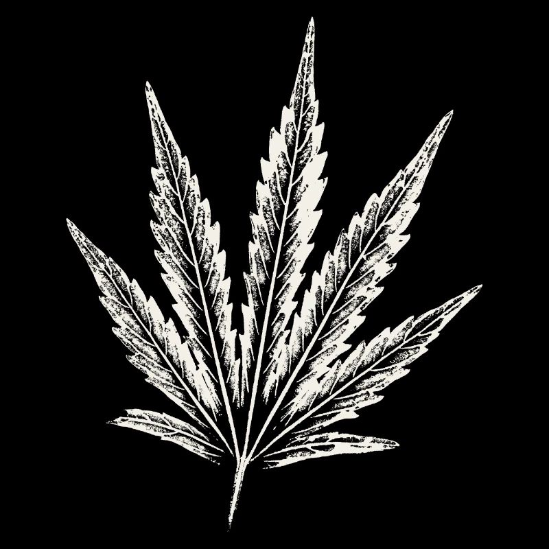 Feuille de cannabis - BLANC