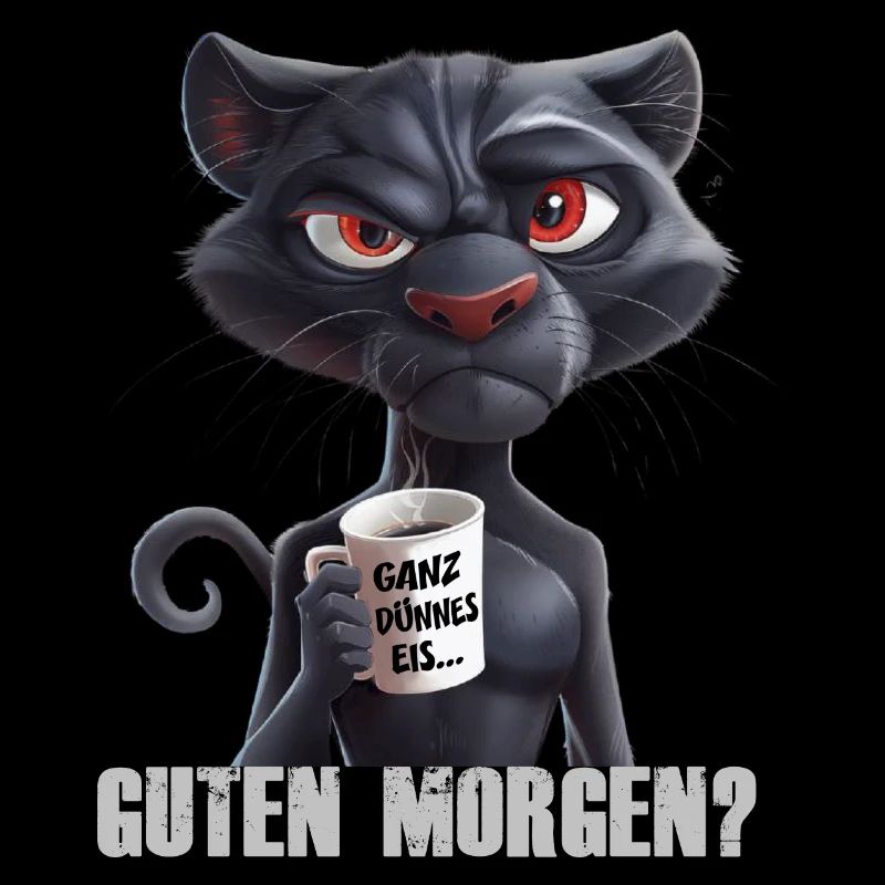 Guten Morgen dünnes Eis schwarze Katze