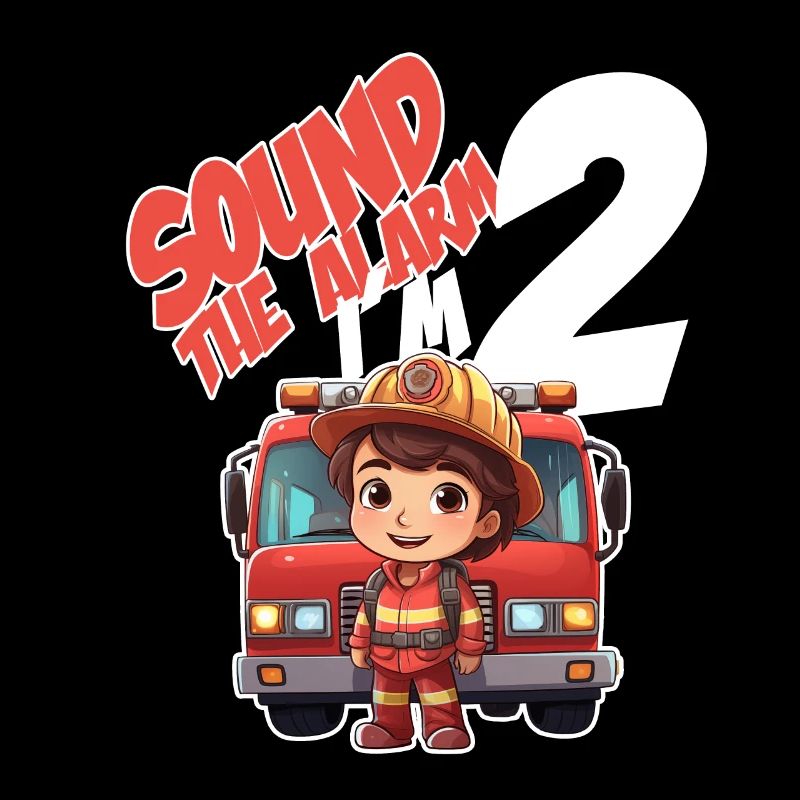 Kids Firefighter 2 Year Old Birthday Boy Theme