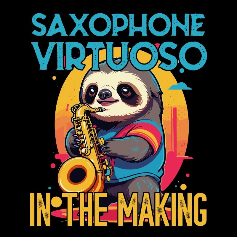 Funny Saxophone Sloth Jazz Music Design