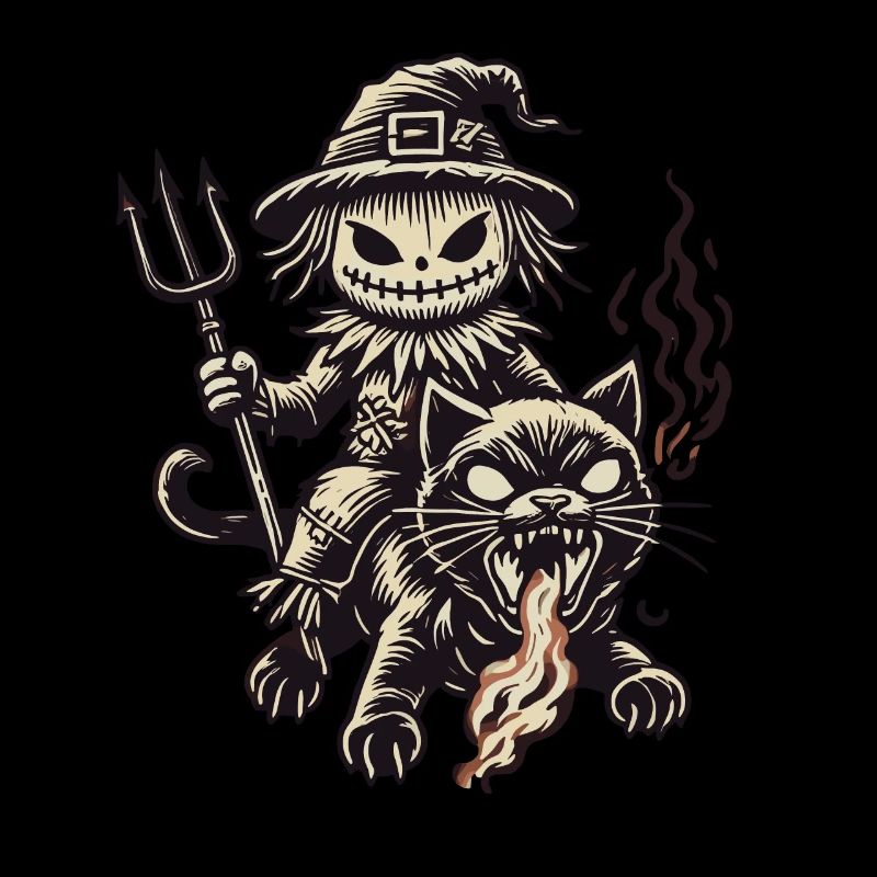 Creepy Devil Cat Dark Cats Design