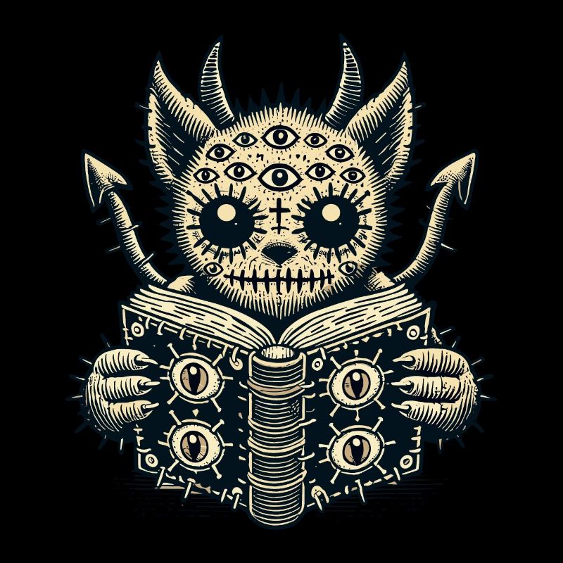 Goth Katze Teuflische Dämonen Katze Horror Katze