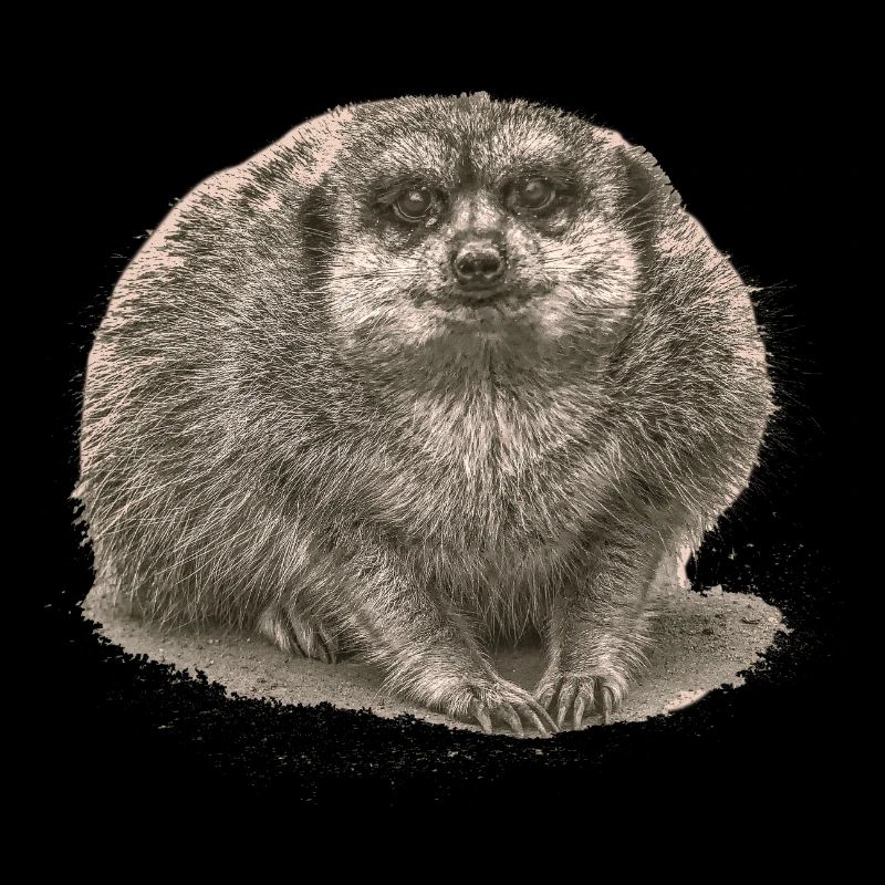 Suricate assis dans le sable