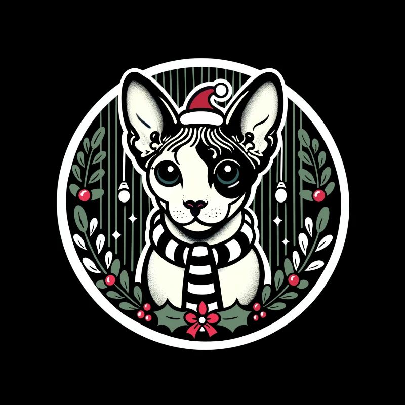 Weihnachtsporträt einer Sphynx