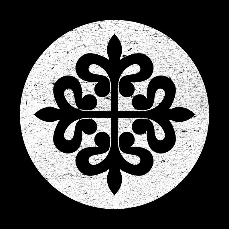 Croix d’Alcantara dans un cercle blanc