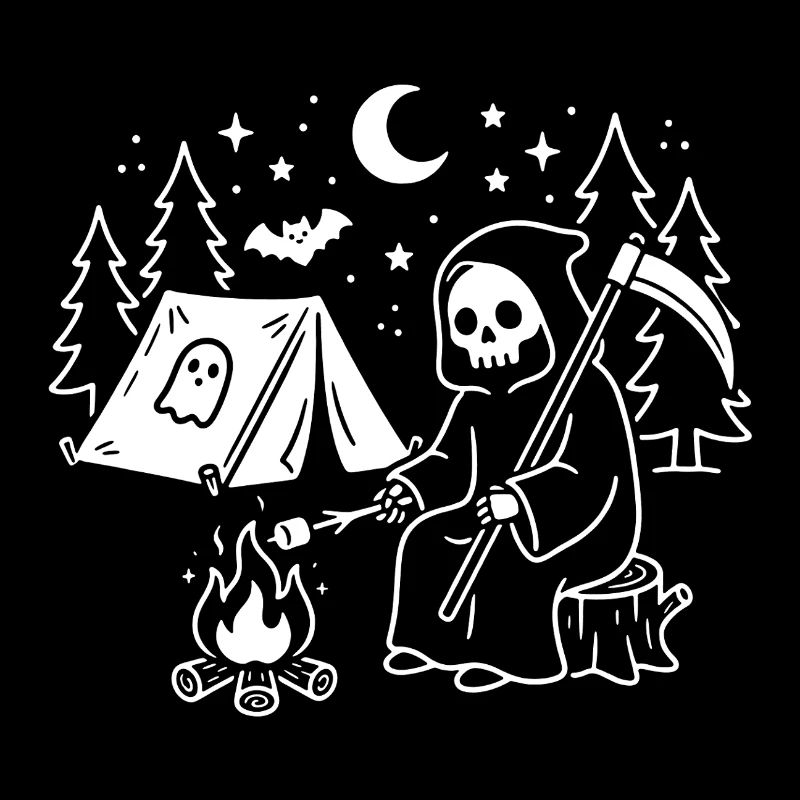 Faucheuse nocturne au feu de camp