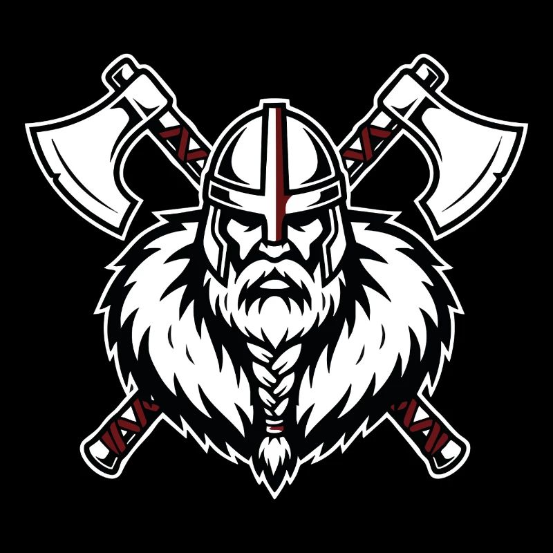 Wikinger-Axtmeister Krieger-Kreuzfahrer-Axt-Maskottchen