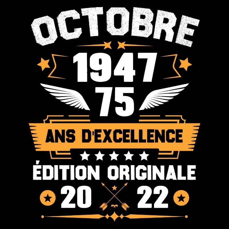 Octobre 1947 Idée Cadeau D'anniversaire 75 Ans