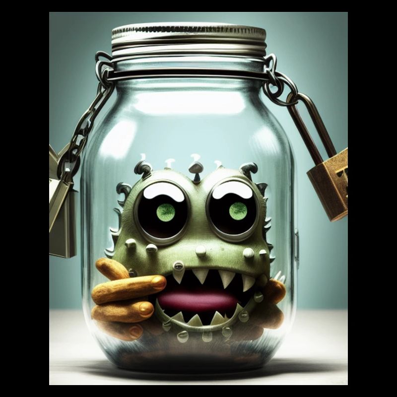 mignon petit monstre dans un bocal Halloween horror funn