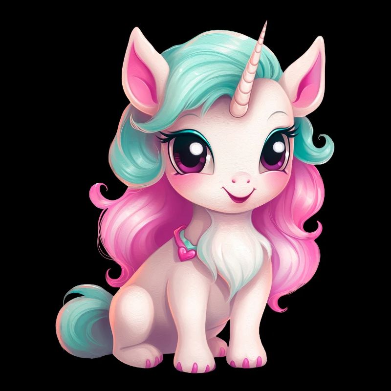 Bébé Licorne Rose Bleu