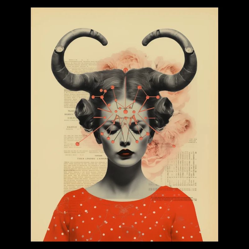 Steinbock Collage Kunst Astrologie