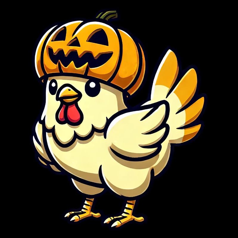 Halloween Chicken Pumpkin Cartoon October