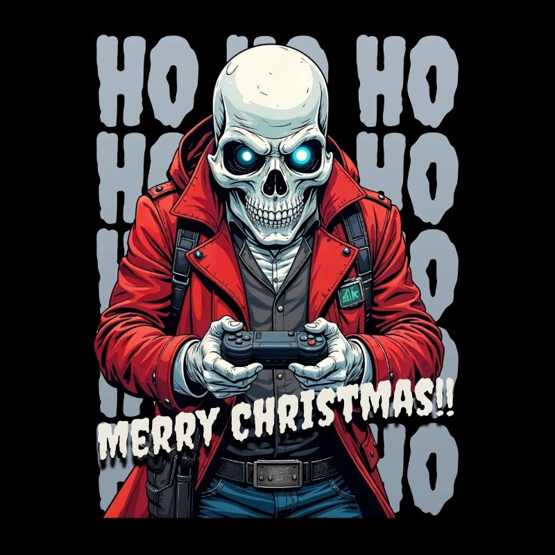 Joyeux Noël Gamer Crâne Style