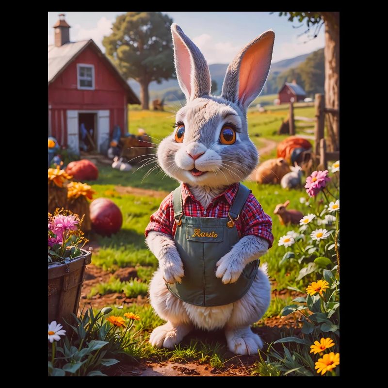 super cute animals on a farm – rabbit
