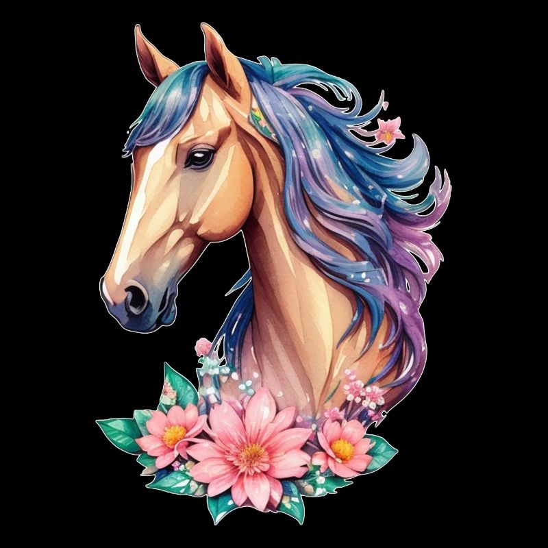 Cheval fleur pour filles dans des tons pastel