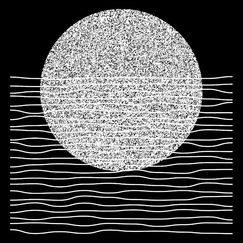 Monochrome Sun Over Waves