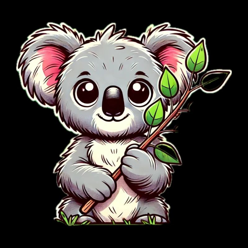 Koala with eucalyptus
