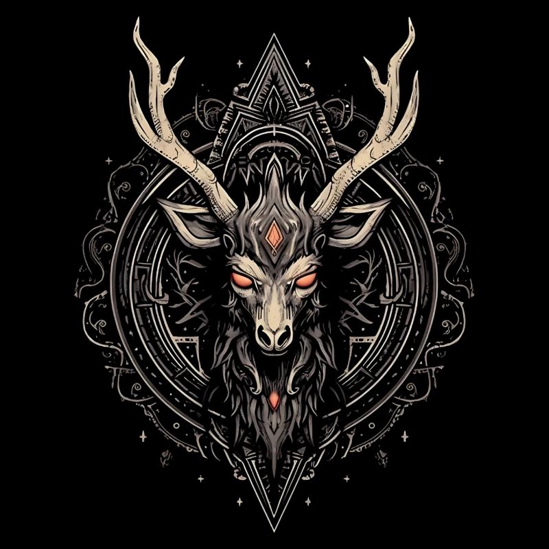 Hirsch Dämon, Schädel, Horror, Halloween