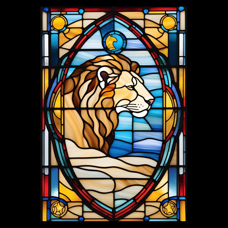 Leo Leo Astrologie Vitrail Cadeau